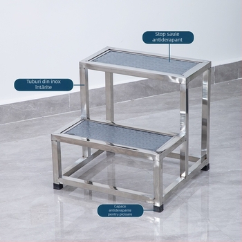 Taburet pentru picioare pentru examinare ginecologică din oțel inoxidabil — design modern minimalist, multifuncțional