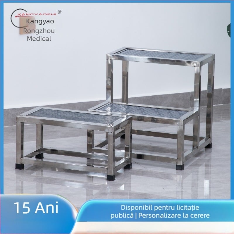 Taburet pentru picioare pentru examinare ginecologică din oțel inoxidabil — design modern minimalist, multifuncțional
