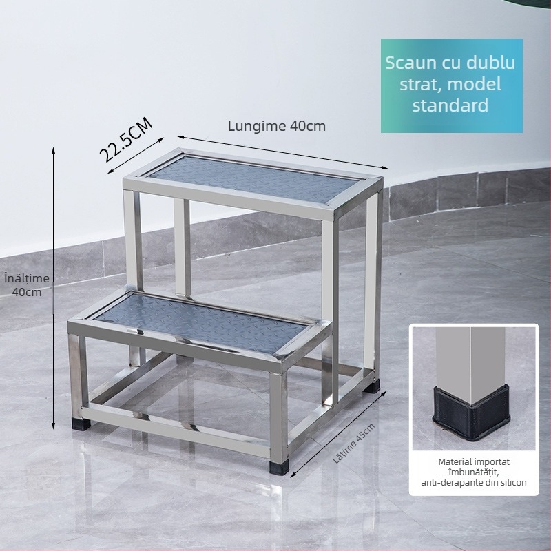 Taburet pentru picioare pentru examinare ginecologică din oțel inoxidabil — design modern minimalist, multifuncțional