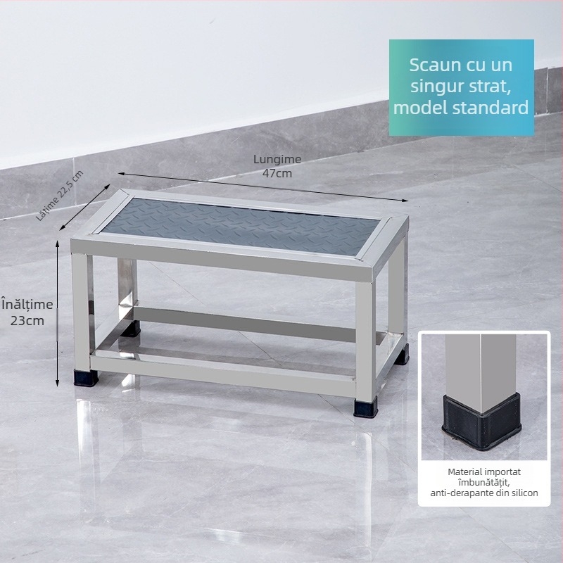 Taburet pentru picioare pentru examinare ginecologică din oțel inoxidabil — design modern minimalist, multifuncțional
