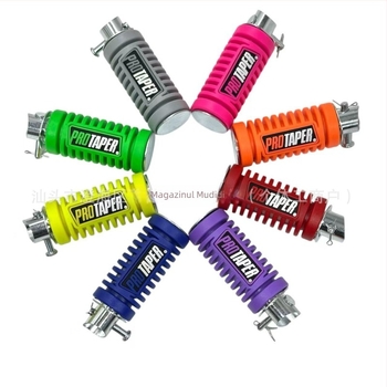 Set pedale motocicletă față și spate, cauciuc, finisaj electroplacat, potrivire universală — Mdd