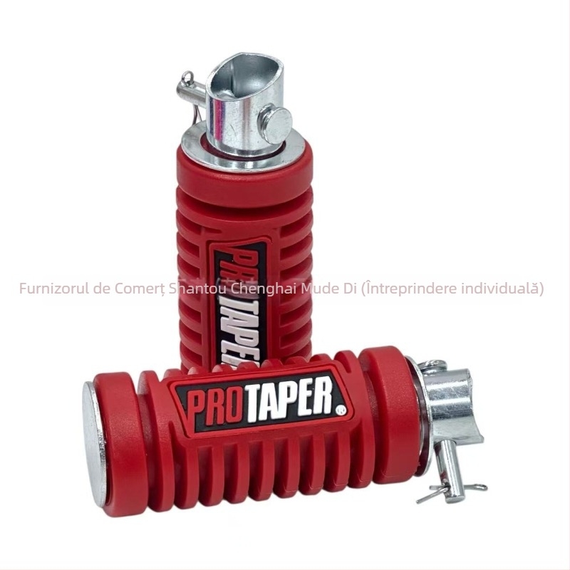 Set pedale motocicletă față și spate, cauciuc, finisaj electroplacat, potrivire universală — Mdd