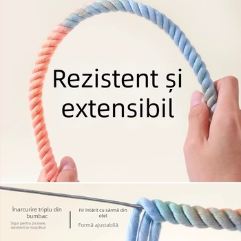 Jucărie pentru papagali cu funie gradient curcubeu, perche de cățărare, pentru ascuțirea ciocului și a ghearelor – accesorii pentru cușcă