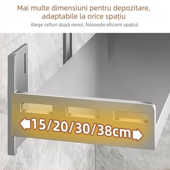 Raft montat pe perete pentru cuptor cu microunde, orezor și cuptor – oțel carbon, fără montaj, organizator de bucătărie multifuncțional