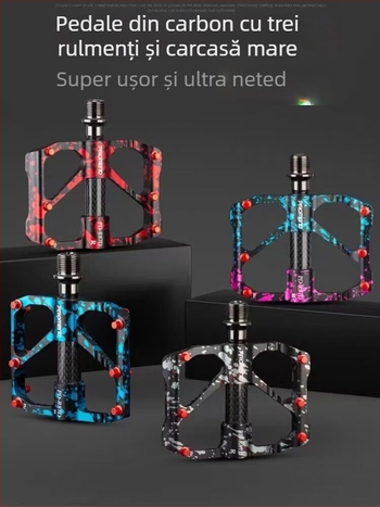 Pedal bicicletă, design cu 3 rulmenți, prelucrare CNC, construcție din aliaj de aluminiu și oțel crom-molibden, model M86DR87D