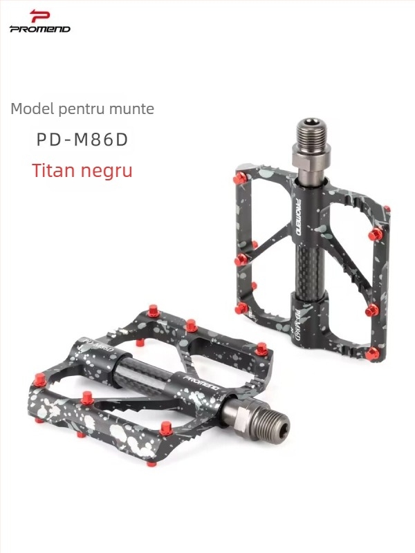 Pedal bicicletă, design cu 3 rulmenți, prelucrare CNC, construcție din aliaj de aluminiu și oțel crom-molibden, model M86DR87D