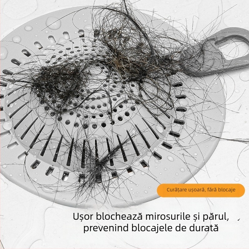 Filtru din silicon pentru drenajul podei, baie și bucătărie – captator de păr, anti-blocare