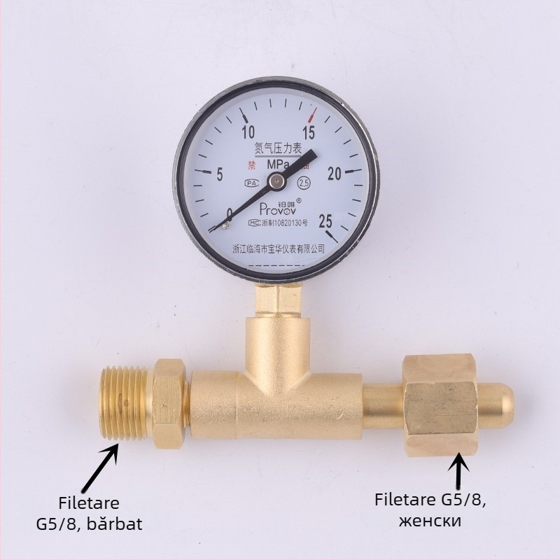 YQD-370 Regulator de presiune azot YQD-370, corp din cupru, conexiune filetată, interval de măsură 2-4/6