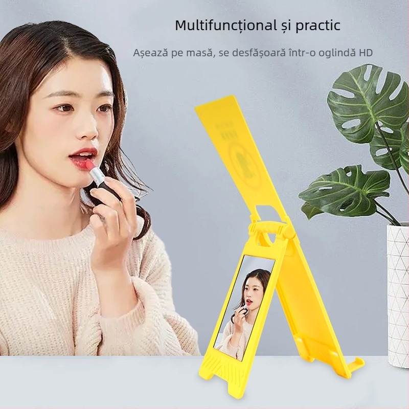 Suport pentru telefon de birou – universal, din plastic, personalizabil prin gravură și imprimare a logo-ului