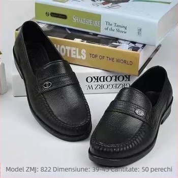 Ghete de ploaie impermeabile pentru bărbați — partea superioară și talpa din plastic, vârf rotund, călcâi plat, pentru toate anotimpurile