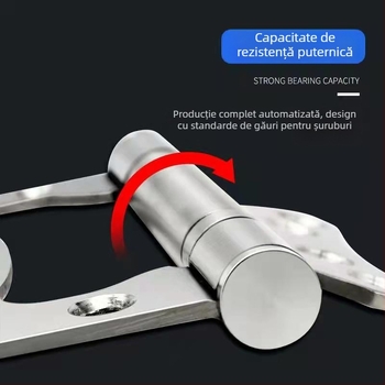 Balama pentru ușă din lemn - oțel inoxidabil, rulment silențios, fără caneluri