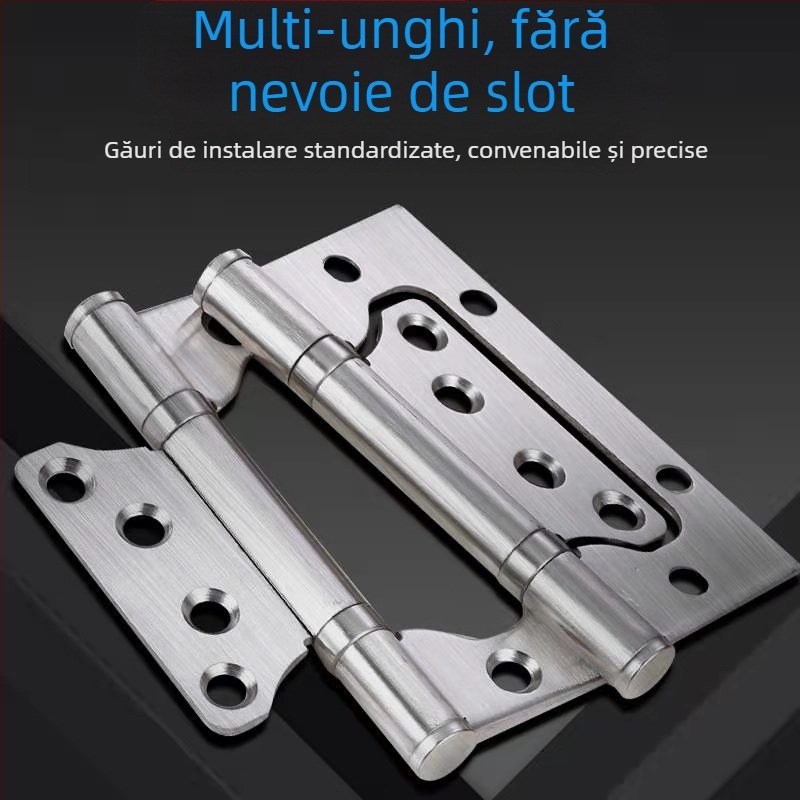 Balama pentru ușă din lemn - oțel inoxidabil, rulment silențios, fără caneluri