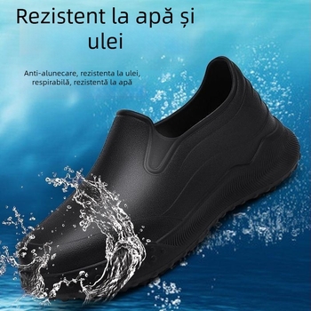 Ghete de ploaie pentru bărbați – impermeabile, ușoare, rezistente la uzură, talpă EVA, înălțime joasă