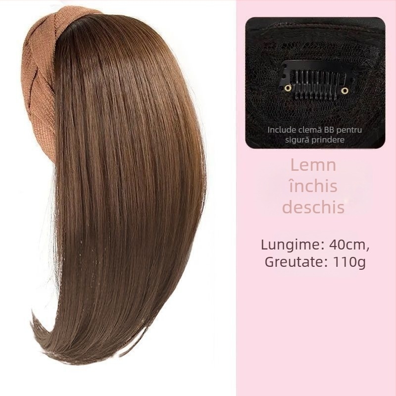 Păr par, piesă unică pentru jumătate de cap, natural invizibil din spate, acoperă firele albe și mărește volumul; Material: mătase termică înaltă; Stil: scurt drept; Lungime: scurt; Stil: Japone-Koreean; Nu poate fi vopsită