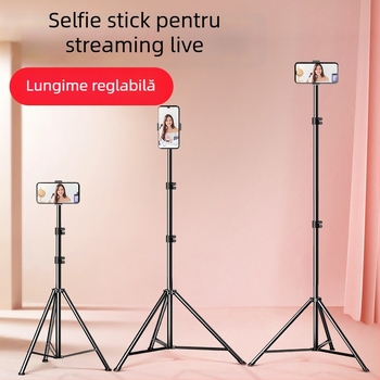 Trepied pentru telefon mobil pentru live streaming cu telecomandă Bluetooth, corp din aliaj, design universal