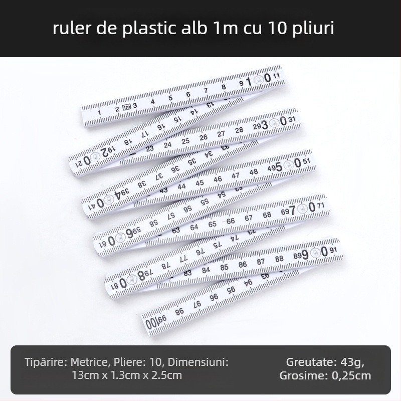 QITE Riglă pliabilă din lemn, formă neregulată, scară metrică cu două fețe, riglă în centimetri, greutate netă 105 g