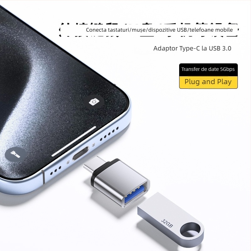 Adaptor OTG Type-C către USB 3.0, convertor pentru USB flash pentru dispozitive cu Type-C