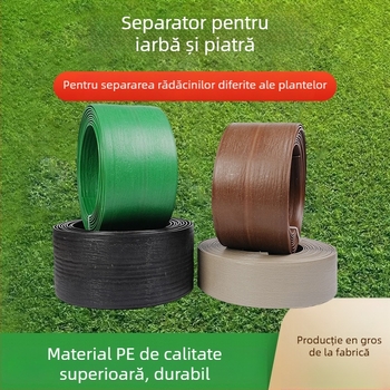 Ornamente de grădină cu textură imitând lemnul, separator în formă de L din plastic îngroșat pentru grădină și alei