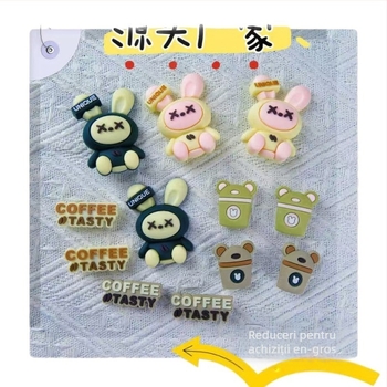 Acessoriu cu floare pentru pantofi din PVC, model iepuraș din plastic, decor DIY detașabil pentru Crocs și alte încălțăminte