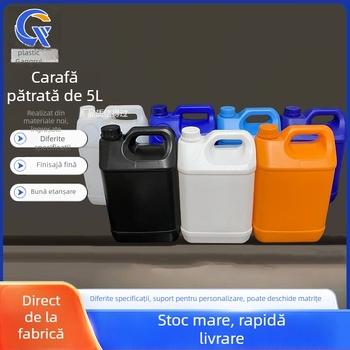 Recipient plastic industrial cu capac, material PE, grosime a pereților 0,1–0,5 mm, diametru 202 mm, înălțime 305 mm