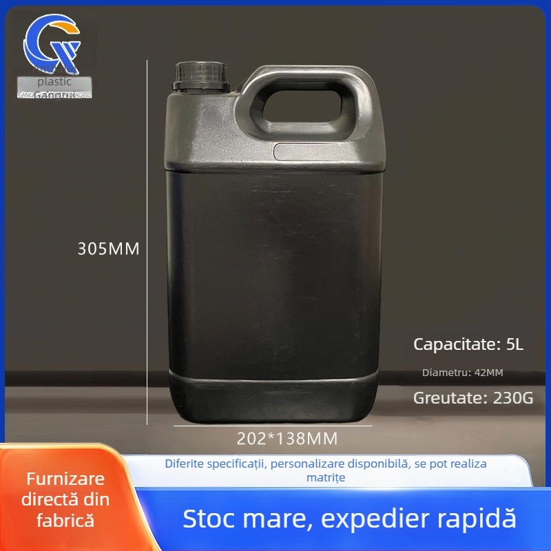 Recipient plastic industrial cu capac, material PE, grosime a pereților 0,1–0,5 mm, diametru 202 mm, înălțime 305 mm