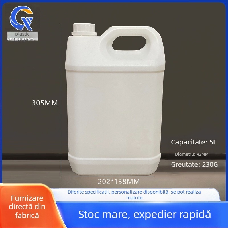 Recipient plastic industrial cu capac, material PE, grosime a pereților 0,1–0,5 mm, diametru 202 mm, înălțime 305 mm