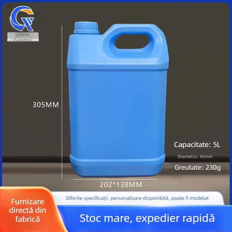 Recipient plastic industrial cu capac, material PE, grosime a pereților 0,1–0,5 mm, diametru 202 mm, înălțime 305 mm