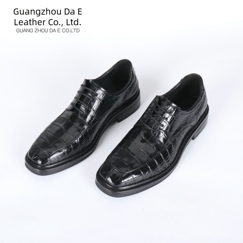 Pantofi de bărbați din piele de crocodil cu talpă din spumă XL, vârf din piele, gleznă joasă, talpă antiderapantă, stil business casual