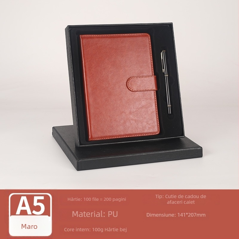 Set notebook în cutie cadou, personalizat — copertă din piele sintetică, legare cu sârmă, Daolin hârtie, 50–100 pagini, 100 g/m², Zhongjian