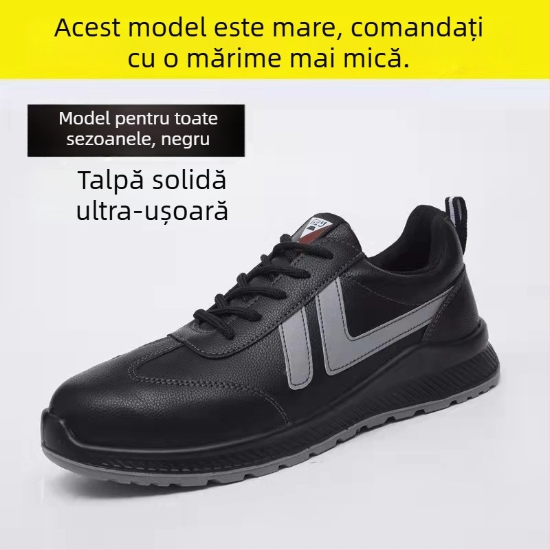 Încălțăminte de protecție pentru muncă, respirabilă și ușoară; exterior din velur Superfiber; vârf din plastic-otel; protecție anti-șoc și anti-perforație