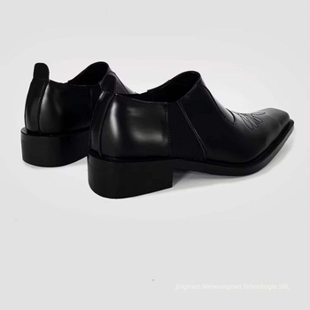 Loafers bărbați cu creștere în înălime, piele microfibră, PU branț, talpă din cauciuc