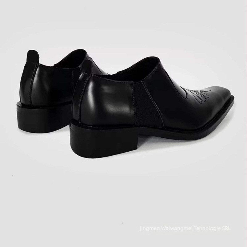 Loafers bărbați cu creștere în înălime, piele microfibră, PU branț, talpă din cauciuc