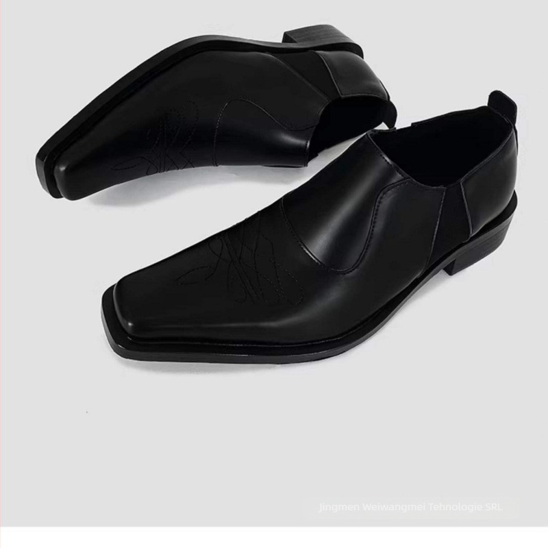 Loafers bărbați cu creștere în înălime, piele microfibră, PU branț, talpă din cauciuc