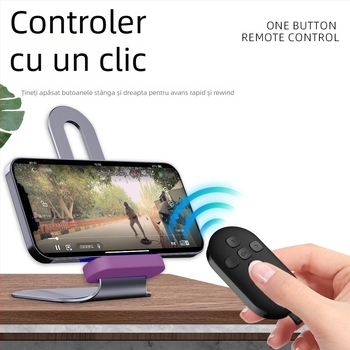 Telecomandă Bluetooth cu funcția de derulare a paginilor și selfie cu un singur clic — DY08, 200mAh, USB-C, rază 15m, ABS mat, compatibil Android/iOS