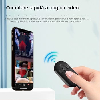 Telecomandă Bluetooth cu funcția de derulare a paginilor și selfie cu un singur clic — DY08, 200mAh, USB-C, rază 15m, ABS mat, compatibil Android/iOS