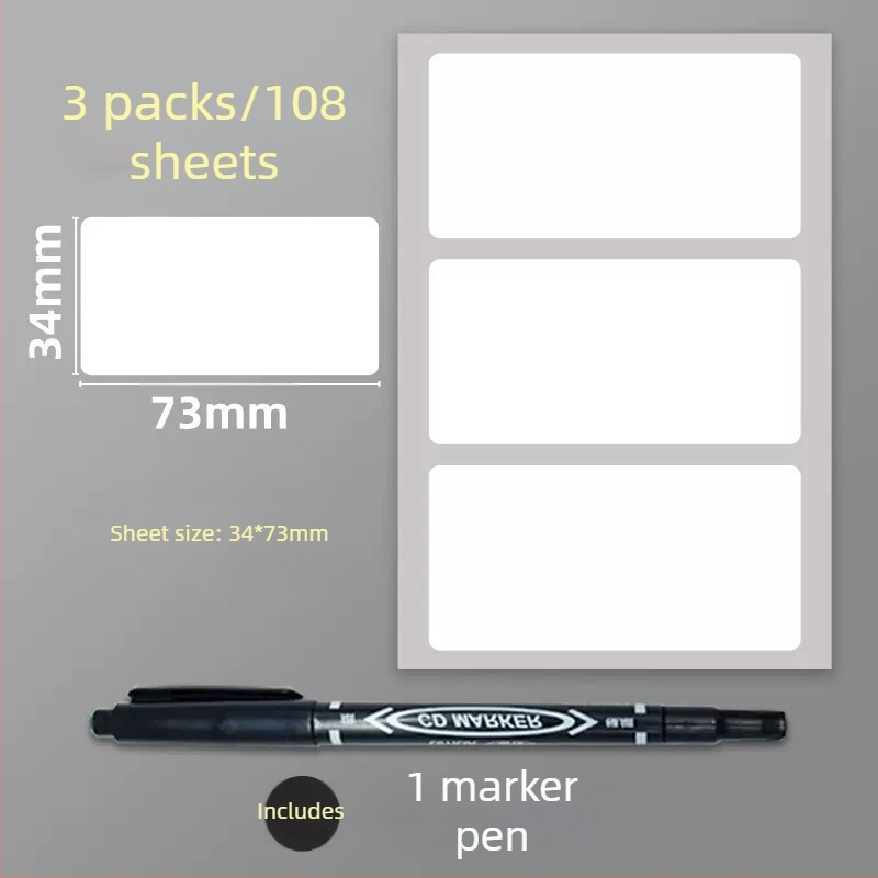 Etichete autocolante PVC pentru instrucțiuni, model etichetă, 1 bucată pe pagină