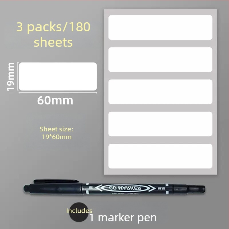 Etichete autocolante PVC pentru instrucțiuni, model etichetă, 1 bucată pe pagină