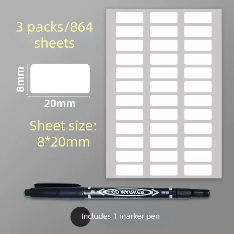 Etichete autocolante PVC pentru instrucțiuni, model etichetă, 1 bucată pe pagină