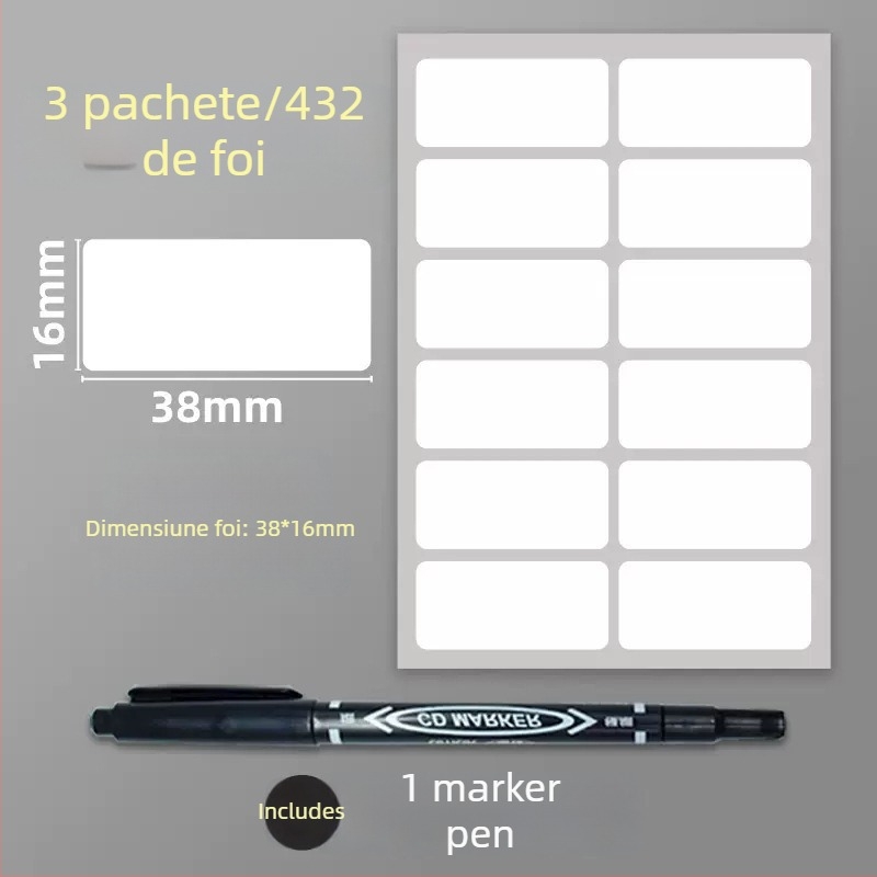 Etichete autocolante PVC pentru instrucțiuni, model etichetă, 1 bucată pe pagină