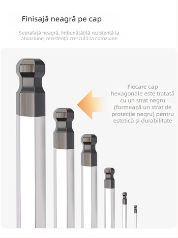 Set chei Allen cu mâner T și cap cu bilă, pentru biciclete, din oțel S2