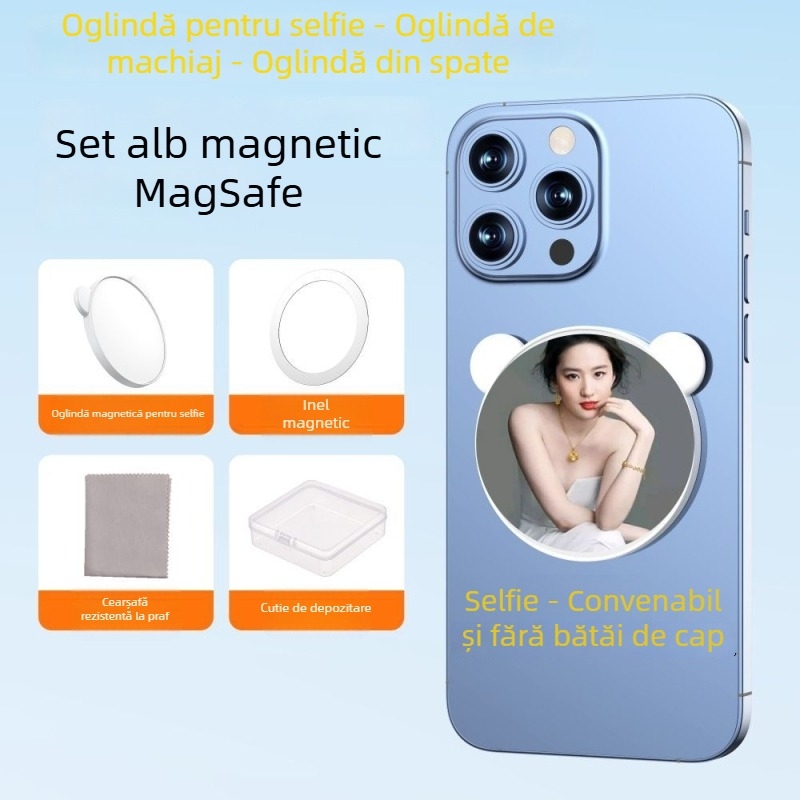 Oglindă magnetică de selfie pentru telefoane, cu stabilizare a imaginii, Bluetooth și telecomandă, stil universal, din plastic