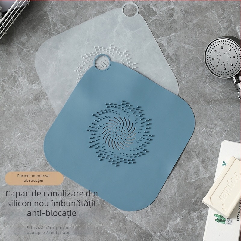 Capac de drenaj din silicon cu filtru pentru păr, anti-blocare pentru podea de baie, personalizabil, stil modern minimalist