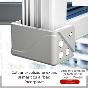 Protector de colț din aluminiu pentru fereastră - anti-coliziune, deschidere interioară, husă de protecție