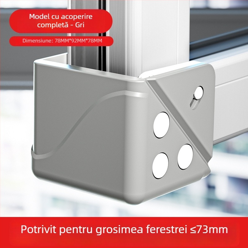 Protector de colț din aluminiu pentru fereastră - anti-coliziune, deschidere interioară, husă de protecție