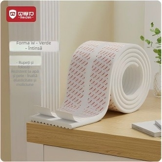 Bedeli bandă protectie colț anti-coliziune pentru copii – ecologic, non-toxic, protecție a colțului mesei, formă pătrată, pachet 80 buc.