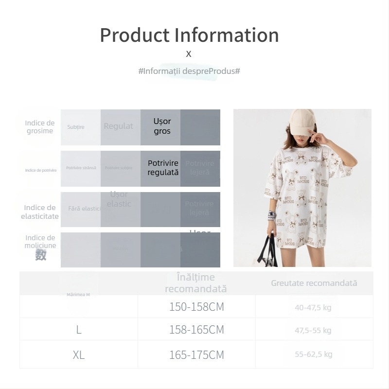 Costum de baie trei piese, imprimeu ursuleț în stil coreean, cu burete la bust, țesătură milk silk cu 92% spandex