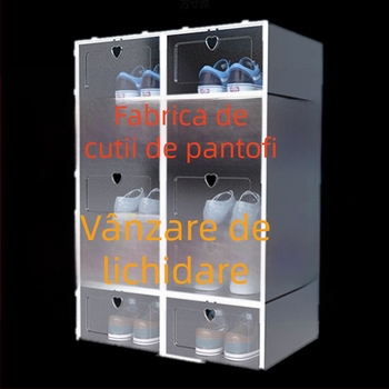 Cutie de depozitare pentru pantofi, set de 20 bucăți, din plastic transparent, cu design simplu și modern, multi-etaj, cu șezut