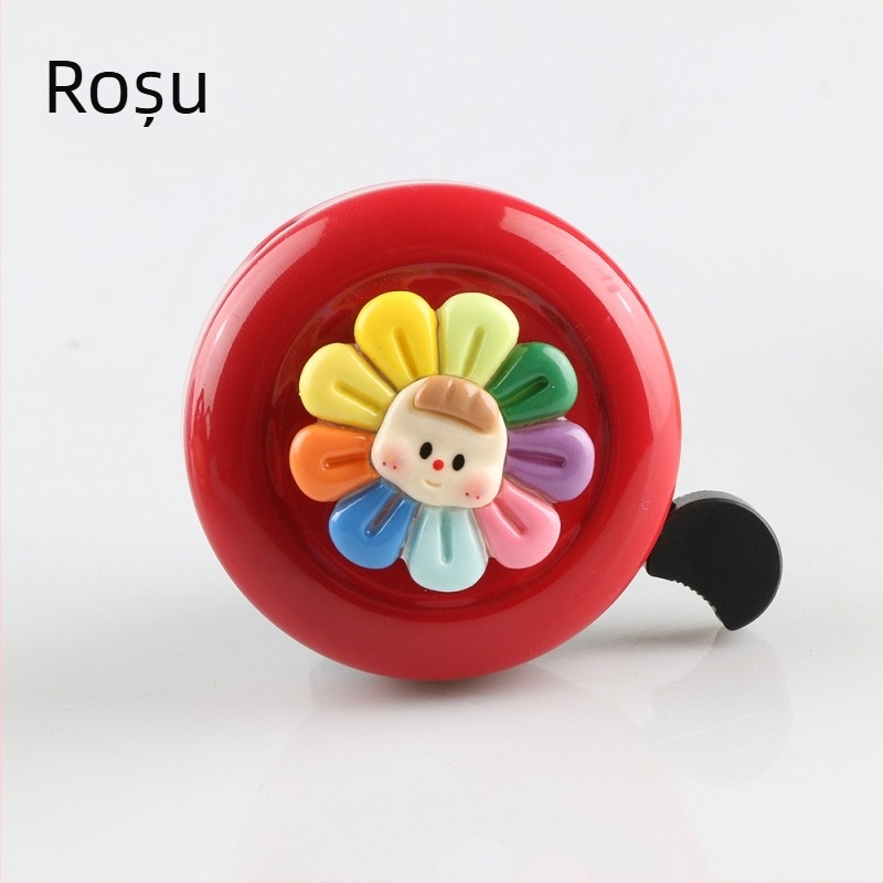 Clopot de bicicletă pentru copii, temă Sunflower — Brand KUTUDAKE, Model Sunflower, Material: plastic și aluminiu, Ambalaj: Geantă