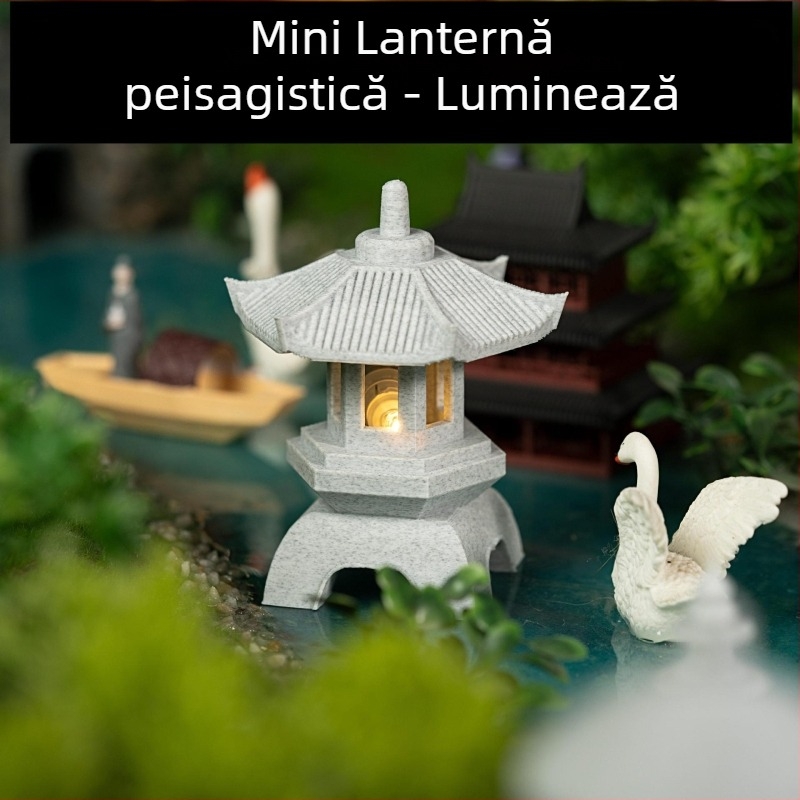 Lanterne din piatră pentru peisaj, mini pavilioane din piatră ornamente, decorațiuni pentru pavilionul de la intrarea în casă, flori de grădină, bonsai, decorațiuni de iluminat, lumini strălucitoare