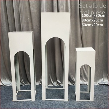 Decorațiuni de nuntă din fier forjat - masă cilindrică pentru deserturi, vitrină pentru torturi, personalizabilă, ambalată în carton